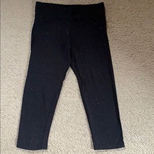 Justice Black Capris with Rainbow Glitter